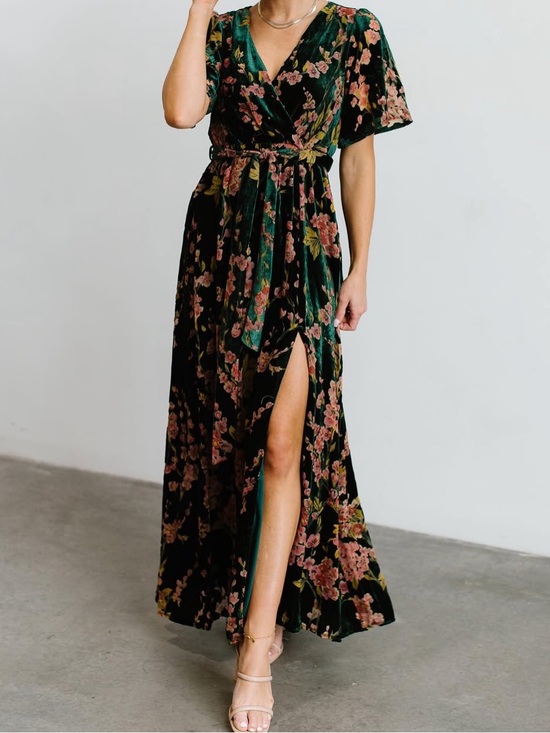 Baltic Born Dresses & Skirts - Baltic Born Uma boho inspired green floral belted maxi dress. Large
